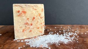 salt in soap, bar