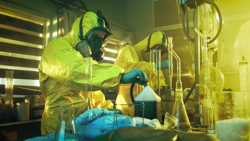 2 guys in soap lab (Breaking Bad lab)
